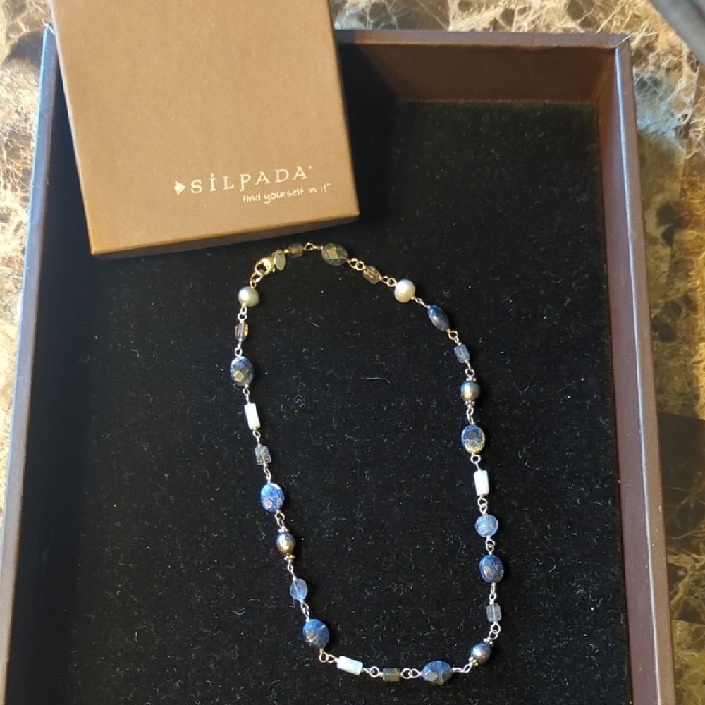 Silpada Blue and Silver Crystal Necklace